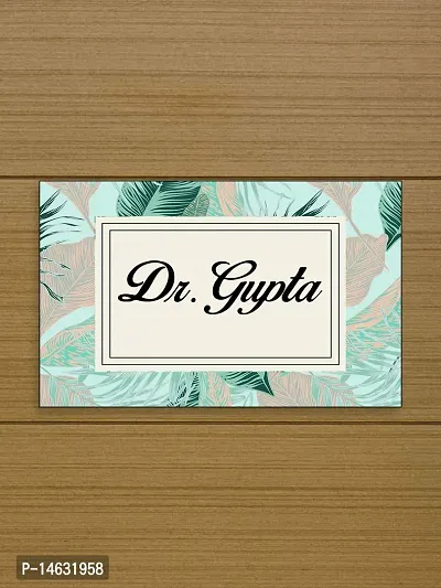 999Store Printed Green Leaves for Home Name Plate (MDF_12 X7.5 Inches_Multi)-thumb0