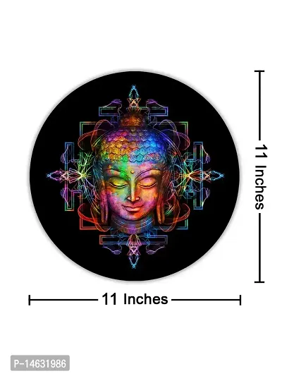 999STORE Buddha Face Multi Color Round Shape Wall Painting (MDF_11X11 Inch_Multi) RPainting012-thumb5