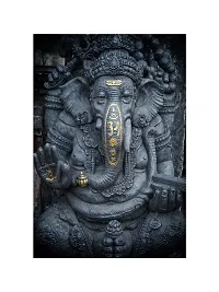 999Store 3D Print Latest Door Living room Bed Room Home Hall wall stickers Sheet roll 3d ganesha wallpapers for walls Grey Lord Ganesha Mural walpaper paper ( Vinyl Self Adhesive 24X36 Inches ) NonW230997-thumb1