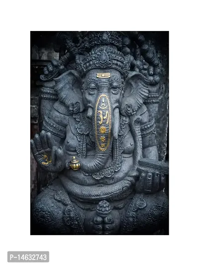 999Store 3D Print Latest Door Living room Bed Room Home Hall wall stickers Sheet roll 3d ganesha wallpapers for walls Grey Lord Ganesha Mural walpaper paper ( Vinyl Self Adhesive 24X36 Inches ) NonW230997-thumb2