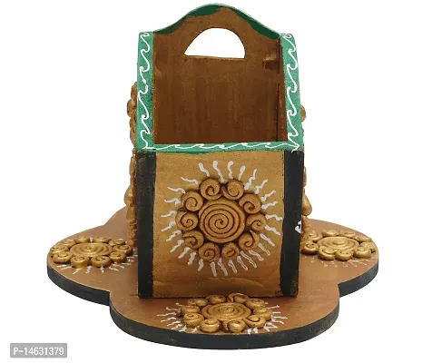 999STORE beautifully wooden crafted hand painted multicolour cutlery stand holder-thumb2