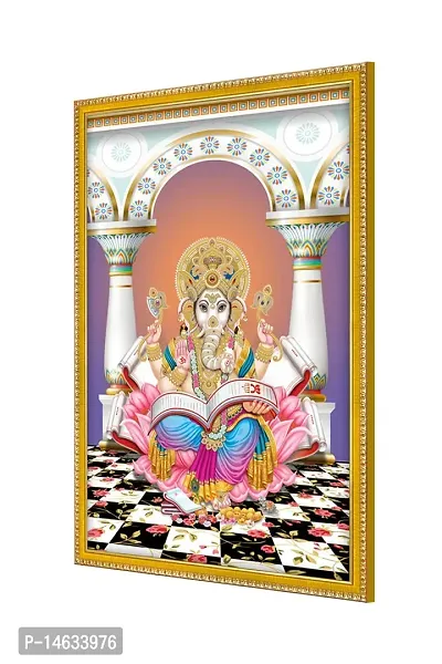 999STORE Lord Ganesha Photo Painting With Photo Frame For Mandir/Temple Ganesha Photo Frames For Wall (MDF  Fiber_12X8 Inches) God0120-thumb3