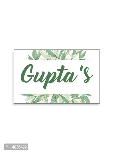 999Store Printed Green Leaves for Home Name Plate (MDF_12 X7.5 Inches_Multi)