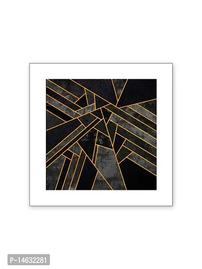 999STORE Black and Golden abstract Poster (Canvas_35X35 cms_Black PosterLPSZ1059)