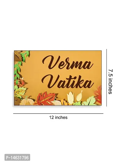 999Store Printed Autumn Leaves for Home Name Plate (MDF_12 X7.5 Inches_Multi)-thumb4
