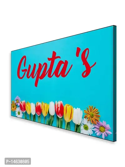 999Store Printed Flowers for Home Name Plate (MDF_12 X7.5 Inches_Multi)-thumb3