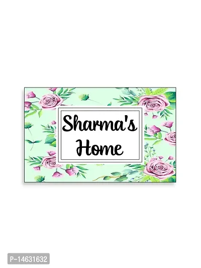 999Store Printed Purple Roses for Caf? Name Plate (MDF_12 X7.5 Inches_Multi)