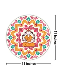 999STORE Meditation With Blessing Buddha Multi Color Round Shape Wall Painting (MDF_11X11 Inch_Multi) RPainting039-thumb4