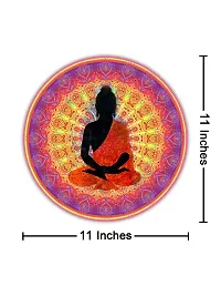 999STORE Meditation Buddha Multi Color Round Shape Wall Painting (MDF_11X11 Inch_Multi) RPainting031-thumb4