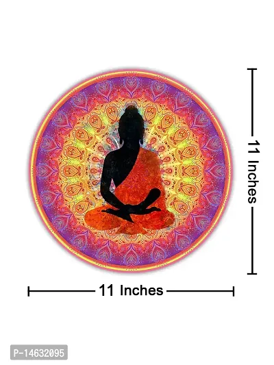 999STORE Meditation Buddha Multi Color Round Shape Wall Painting (MDF_11X11 Inch_Multi) RPainting031-thumb5