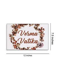999Store Printed Circle Flowers for Home Name Plate (MDF_12 X7.5 Inches_Multi)-thumb3