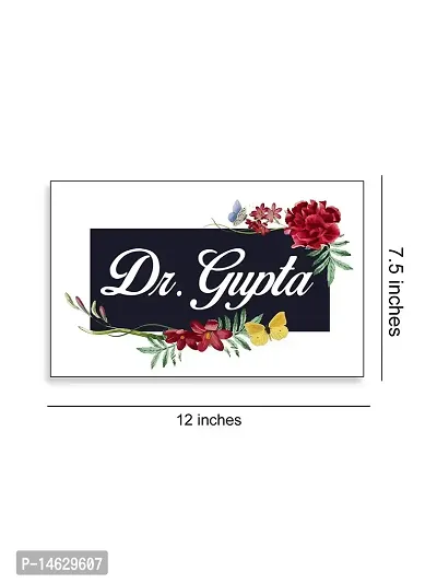 999Store Printed Flowers for Home Name Plate (MDF_12 X7.5 Inches_Multi)-thumb4