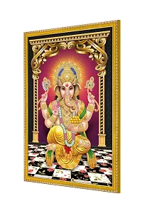 999STORE Blessing Lord Ganesha Photo Painting With Photo Frame For Mandir/Temple Lord Ganesha Photo Frames For Wall (MDF  Fiber_12X8 Inches) God0106-thumb2