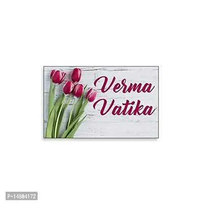 999Store Printed Flowers for Hotel Name Plate (MDF_12 X7.5 Inches_Multi)