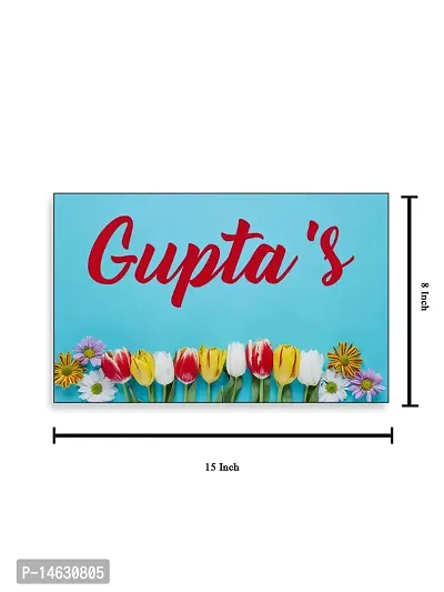 999Store Printed Flowers for Home Name Plate (MDF_12 X7.5 Inches_Multi)-thumb4