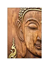 999STORE 3D Print Latest Door Living Room Lord Gautam Buddha Wallpaper Budha Brown Half face Mural Wall Paper for Wall Decor ( Vinyl Self Adhesive 24X36 Inches ) NonW230810-thumb1