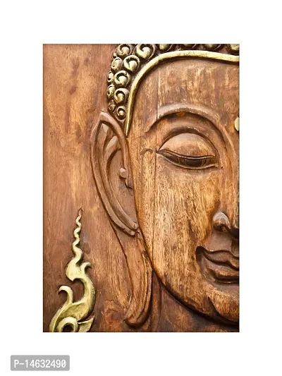 999STORE 3D Print Latest Door Living Room Lord Gautam Buddha Wallpaper Budha Brown Half face Mural Wall Paper for Wall Decor ( Vinyl Self Adhesive 24X36 Inches ) NonW230810-thumb2