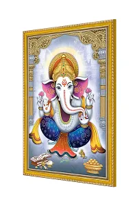 999STORE Blessing Lord Ganesha Photo Painting With Photo Frame For Mandir/Temple Ganesha Photo Frames (MDF  Fiber_12X8 Inches) God0184-thumb2