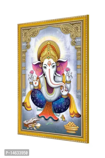 999STORE Blessing Lord Ganesha Photo Painting With Photo Frame For Mandir/Temple Ganesha Photo Frames (MDF  Fiber_12X8 Inches) God0184-thumb3