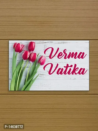 999Store Printed Flowers for Hotel Name Plate (MDF_12 X7.5 Inches_Multi)