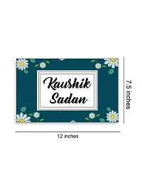 999Store Printed White Flower for Home Name Plate (MDF_12 X7.5 Inches_Multi)-thumb3