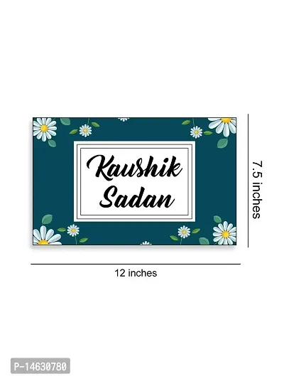 999Store Printed White Flower for Home Name Plate (MDF_12 X7.5 Inches_Multi)-thumb4