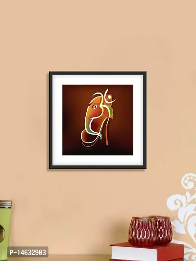 999STORE Sri Ganesha Poster (Canvas_35X35 cms_Brown Poster004)