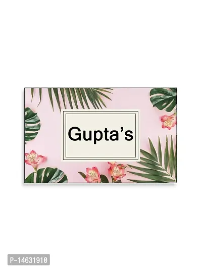 999Store Printed Green Leaves for Home Name Plate (MDF_12 X7.5 Inches_Multi)