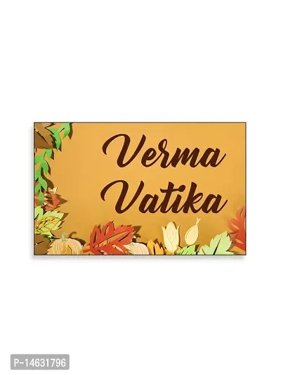 999Store Printed Autumn Leaves for Home Name Plate (MDF_12 X7.5 Inches_Multi)