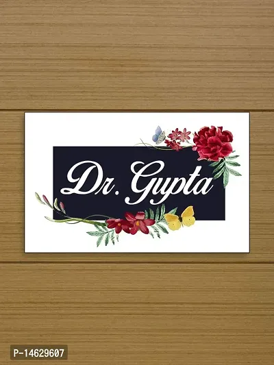 999Store Printed Flowers for Home Name Plate (MDF_12 X7.5 Inches_Multi)-thumb2