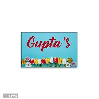 999Store Printed Flowers for Home Name Plate (MDF_12 X7.5 Inches_Multi)