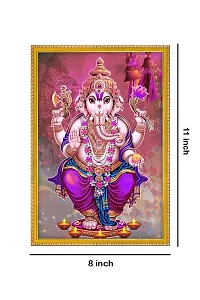 999STORE Lord Ganesha Photo Painting With Photo Frame For Mandir/Temple Ganesha Photo Frames For Wall (MDF  Fiber_12X8 Inches) God0135-thumb3