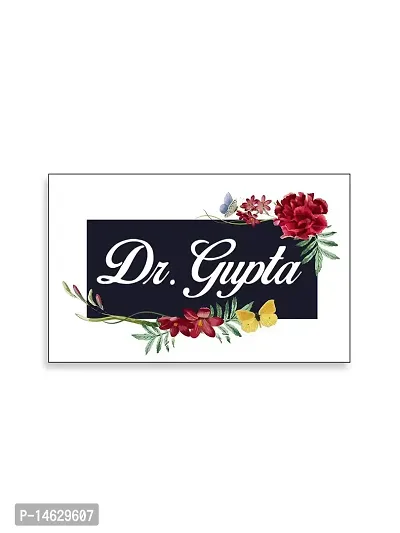 999Store Printed Flowers for Home Name Plate (MDF_12 X7.5 Inches_Multi)