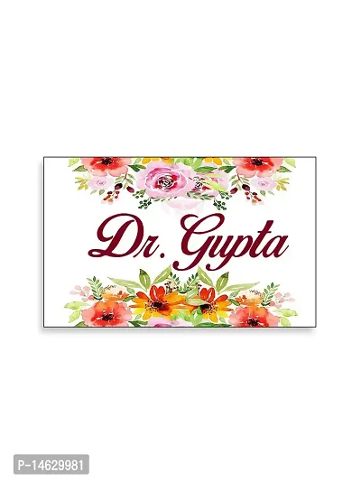 999Store Printed Flowers for Restaturant Name Plate (MDF_12 X7.5 Inches_Multi)
