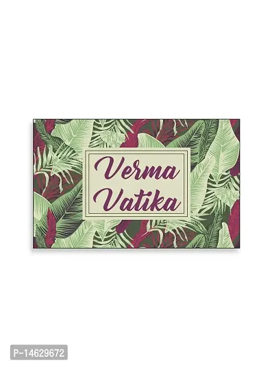 999Store Printed Green Leaves for Home Name Plate (MDF_12 X7.5 Inches_Multi)-thumb0