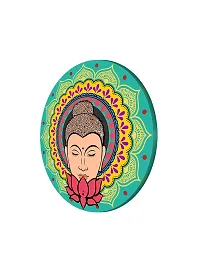 999STORE Buddha Face With Lotus Round Shape Wall Painting (MDF_11X11 Inch_Multi) RPainting042-thumb2