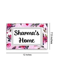 999Store Printed Pink Flowers For Home Name Plate (Mdf_12 X7.5 Inches_Multi)-thumb3