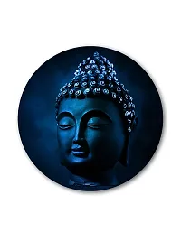 999STORE buddha Face Navy Color Round Shape Wall Painting (MDF_11X11 Inch_Multi) RPainting003-thumb1