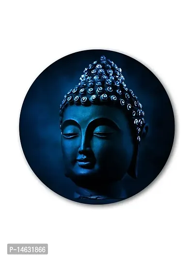 999STORE buddha Face Navy Color Round Shape Wall Painting (MDF_11X11 Inch_Multi) RPainting003-thumb2
