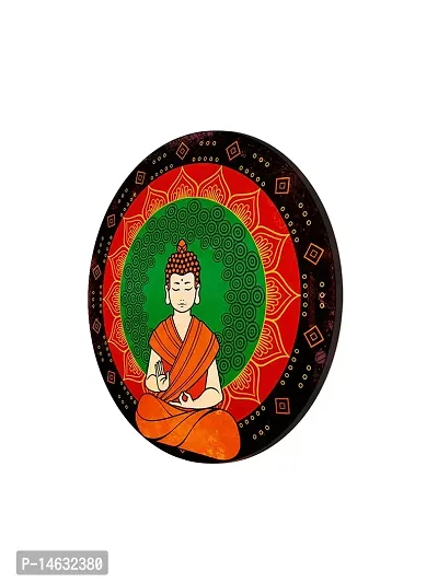 999STORE Blessing Buddha Round Shape Wall Painting (MDF_11X11 Inch_Multi) RPainting027-thumb3
