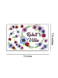 999Store Printed Flowers and Leaves for Home Name Plate (MDF_12 X7.5 Inches_Multi)-thumb3