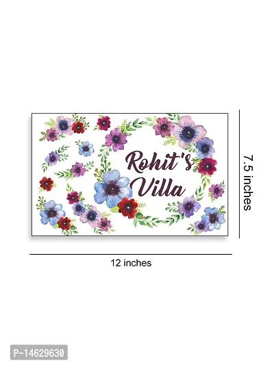 999Store Printed Flowers and Leaves for Home Name Plate (MDF_12 X7.5 Inches_Multi)-thumb4