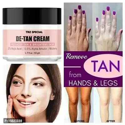 TRZ De-Tan Cream for Tan Removal, Exfoliation  Soft-Smooth Skin - 100% Natural Cream-thumb0