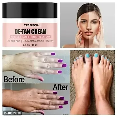 TRZ De-Tan Cream for Tan Removal, Exfoliation  Soft-Smooth Skin - 100% Natural Cream-thumb4