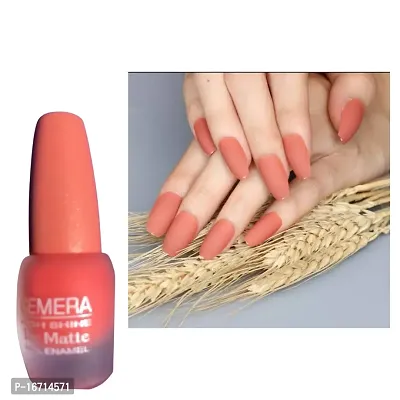 Velvet Matte Nail Polish Combo Of Three Red , Transperent_Upper_coat ,  Peach-thumb4