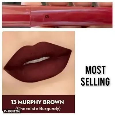 Long Wear Burgundy Matte Lipstick Waterproof  Smudge Proof Non Transfer Long Stay.   ..