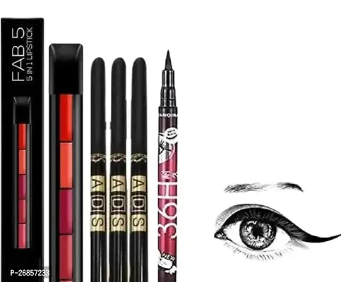 Red 5In1 Lipstick and Long Lasting 36H Eyeliner 1, 3 Ads Kajal