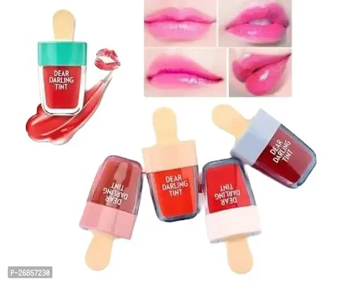 Ice Cream Shape Long Lasting Waterproof Non-Stick Cup Liquid Lipstick 4 Pieces