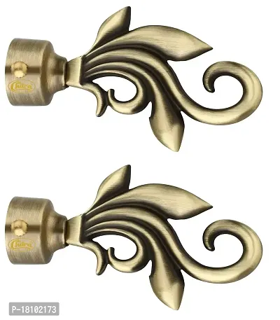 Chitra Zinc Alloy Dyna Curtain Finial (Without Curtain Support) , Antique Brass / Pack of 1 Pair