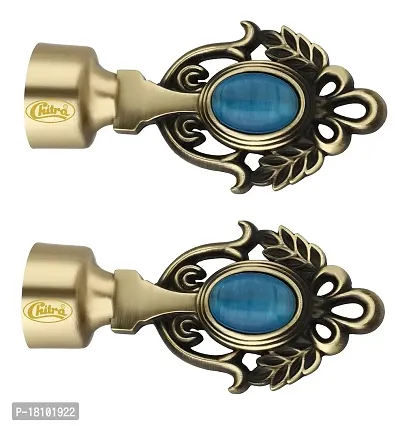 Chitra Zinc Alloy Louis Curtain Finial (Without Curtain Support) , Antique Brass / Pack of 1 Pair